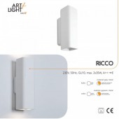 Aplique de pared yeso RICCO 2xGU10 detalles
