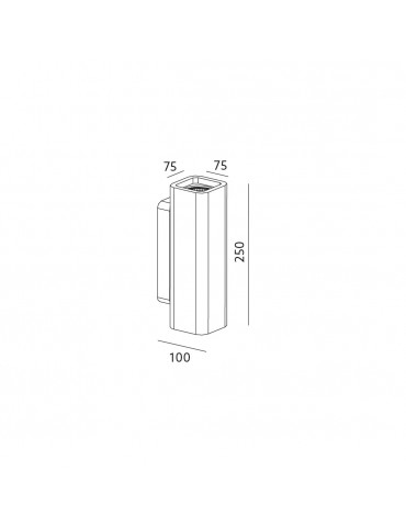 Aplique de pared yeso RICCO 2xGU10 Dimensiones