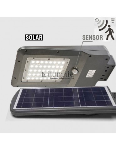 Luminaria solar LED 15W sensor movimiento