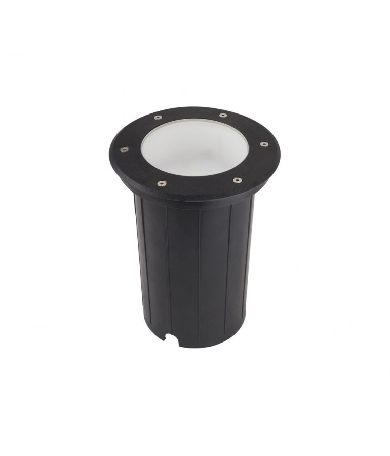 Foco Proyector E27 de suelo Circular Gil 190 empotrar negro