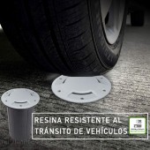 Foco Proyector E27 de suelo Circular Gil 190 con Tapa