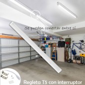 REGLETA LED T5 8W 60cm interconectable con interruptor