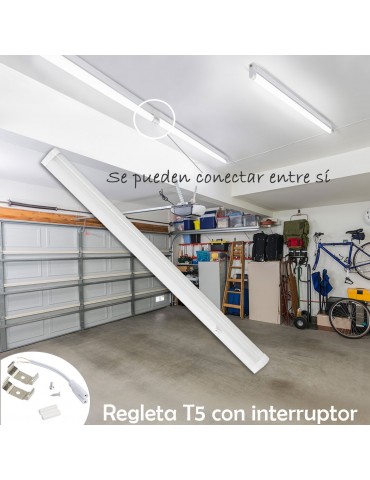 REGLETA LED T5 8W 60cm interconectable con interruptor