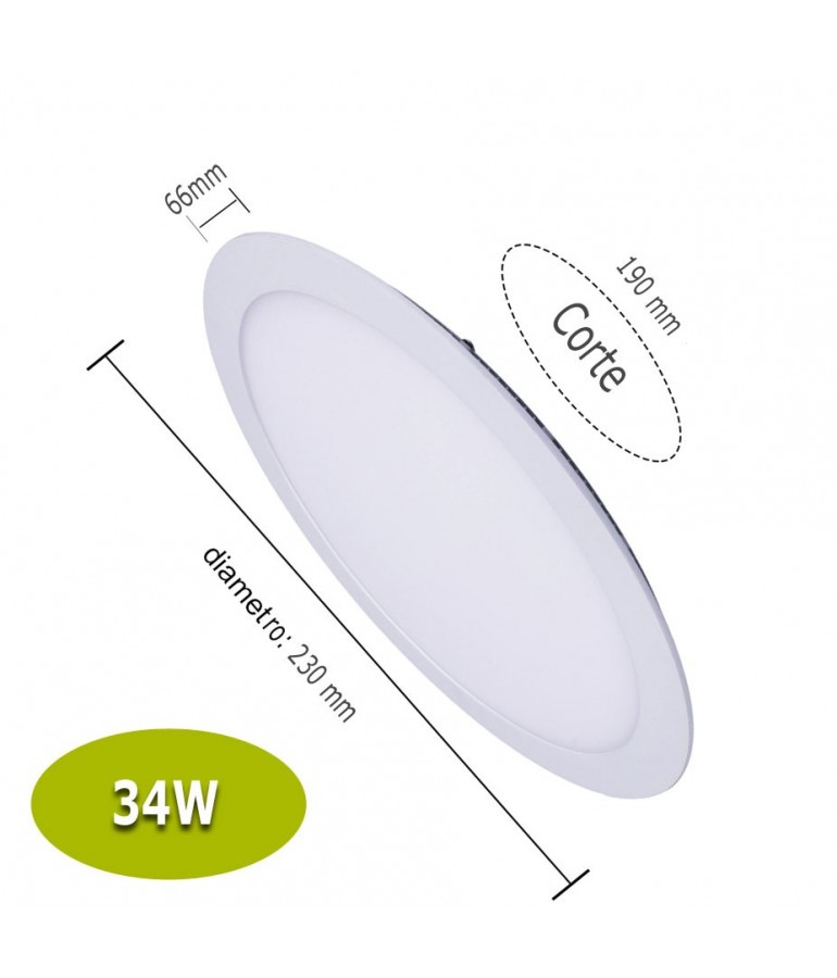 PANEL LED 34W Downlight CIRCULAR EMPOTRABLE PLANO