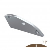 Tapa final 15º con agujero perfil aluminio plano "R"