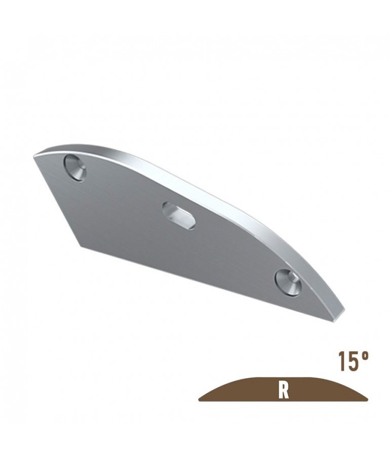Tapa final 15º con agujero perfil aluminio plano "R"