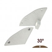 Tapa final 30º con agujero perfil aluminio plano "R"