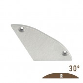 Tapa final 30º con agujero perfil aluminio plano "R"