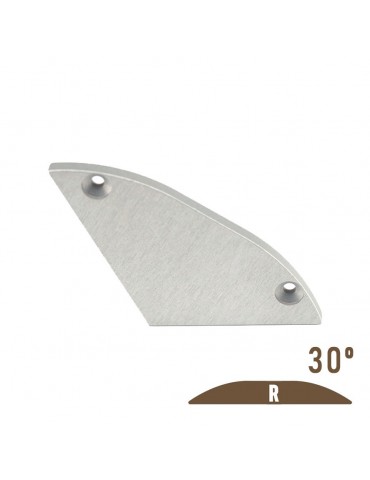 Tapa final 30º con agujero perfil aluminio plano "R"