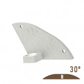 Tapa final 30º con agujero perfil aluminio plano "R"