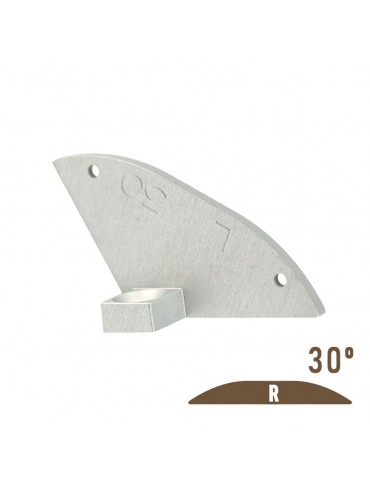 Tapa final 30º con agujero perfil aluminio plano "R"