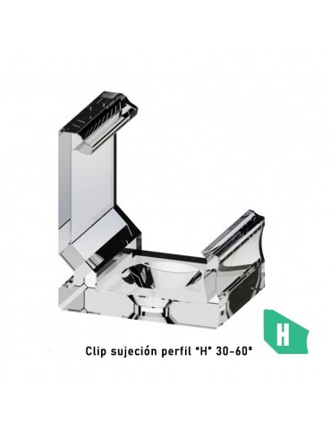 Clip sujeción perfil ángulo 30-60 "H" aluminio tira led