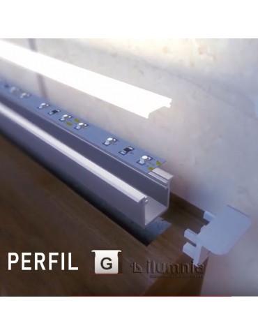 PERFIL ALUMINIO EMPOTRAR "G" TIRA DE LED