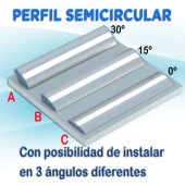 PERFIL ALUMINIO SEMICIRCULAR "R" TIRA DE LED