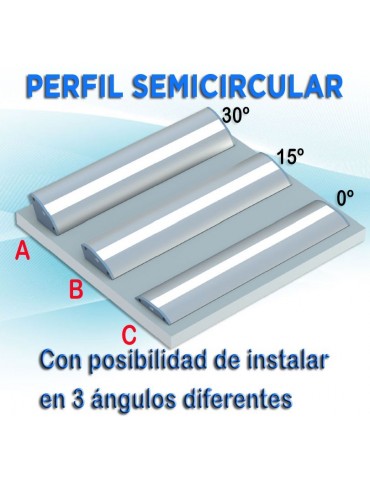 PERFIL ALUMINIO SEMICIRCULAR "R" TIRA DE LED