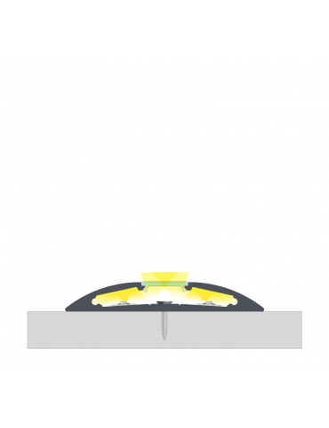 PERFIL ALUMINIO SEMICIRCULAR "R" TIRA DE LED