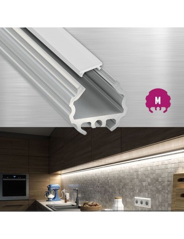 DIFUSOR GLASEADO SLIM PARA PERFIL CIRCULAR "M"