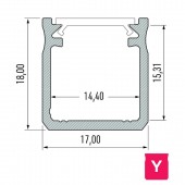PERFIL ALUMINIO SUPERFICIE ALTO PLANO "Y"TIRA LED