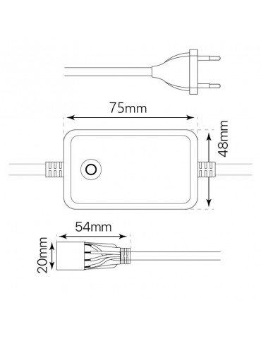 Conector alimentador para Tiras de Led RGB a 230V IP65
