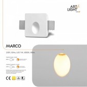 Aplique LED Pared Yeso MARCO 1W detalle
