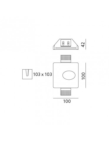 Aplique LED Pared Yeso MARCO 1W dimensiones