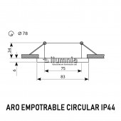Aro de empotrar circular IP44 Blanco Dimensiones