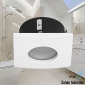 Aro de empotrar cuadrado IP44 Especial baños OH35 Blanco detalle