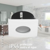 Aro de empotrar cuadrado IP44 Especial baños OH35 Blanco
