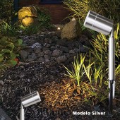 Foto Jardín Proyector foco pincho inoxidable SILVER