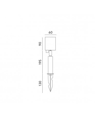 Dimensiones Proyector foco pincho Jardín inoxidable SILVER