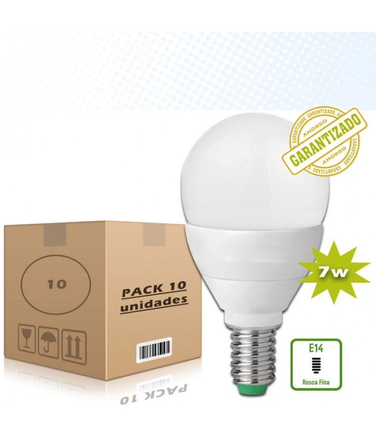 Pack 10Bombillas LED Esférica 7W E14