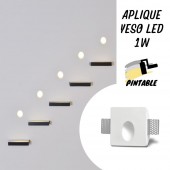 Aplique LED Pared Yeso MARCO 1W pintable