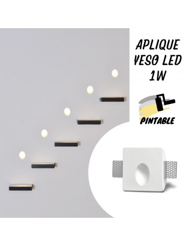 Aplique LED Pared Yeso MARCO 1W pintable