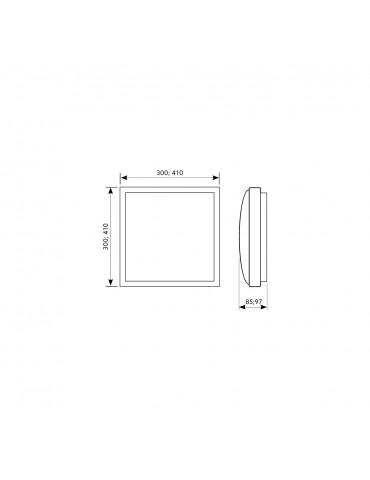 Dimensiones Plafón techo SAMIRA 30x30cm 2xE27 CUADRADO dimensiones