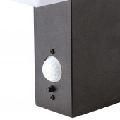 Aplique Solar LED Pared CUADRADO con detector movimiento PIR vista