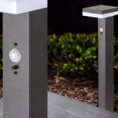 Baliza Solar LED CUADRADA 80cm con detector movimiento PIR foto