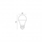 Bombilla LED SMART WIFI 9.5W E27 RGB dimensiones