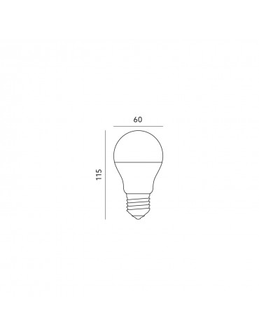 Bombilla LED SMART WIFI 9.5W E27 RGB dimensiones