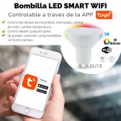 Bombilla LED SMART WIFI 5W GU10 RGB APP Tuya