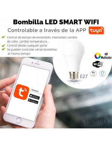 Pack 3 Bombillas LED SMART WiFi E27 9,5W RGB