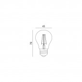 LED VINTAGE filamento Esférica P45 4W E14 CRISTAL dimensiones