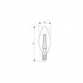 LED VINTAGE FILAMENTO VELA DIMENSIONES