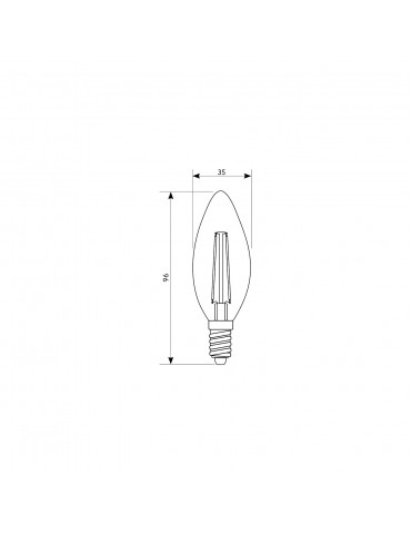 LED VINTAGE FILAMENTO VELA DIMENSIONES