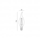 LED VINTAGE FILAMENTO VELA FLAMA dimensiones