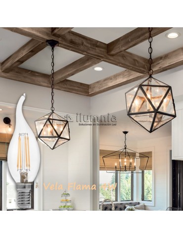 LED VINTAGE FILAMENTO VELA FLAMA foto