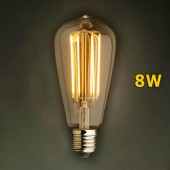 LED VINTAGE RETRO EDISON ST64 8W E27 230V CRISTAL 360°