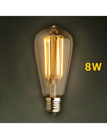 LED VINTAGE RETRO EDISON ST64 8W E27 230V CRISTAL 360°