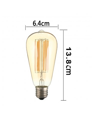 LED VINTAGE RETRO EDISON ST64 8W E27 230V CRISTAL 360°