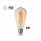 LED VINTAGE RETRO EDISON ST64 8W E27 230V CRISTAL 360°