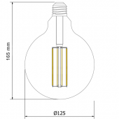 LED VINTAGE GLOBO G125 6W E27 230V CRISTAL 360°